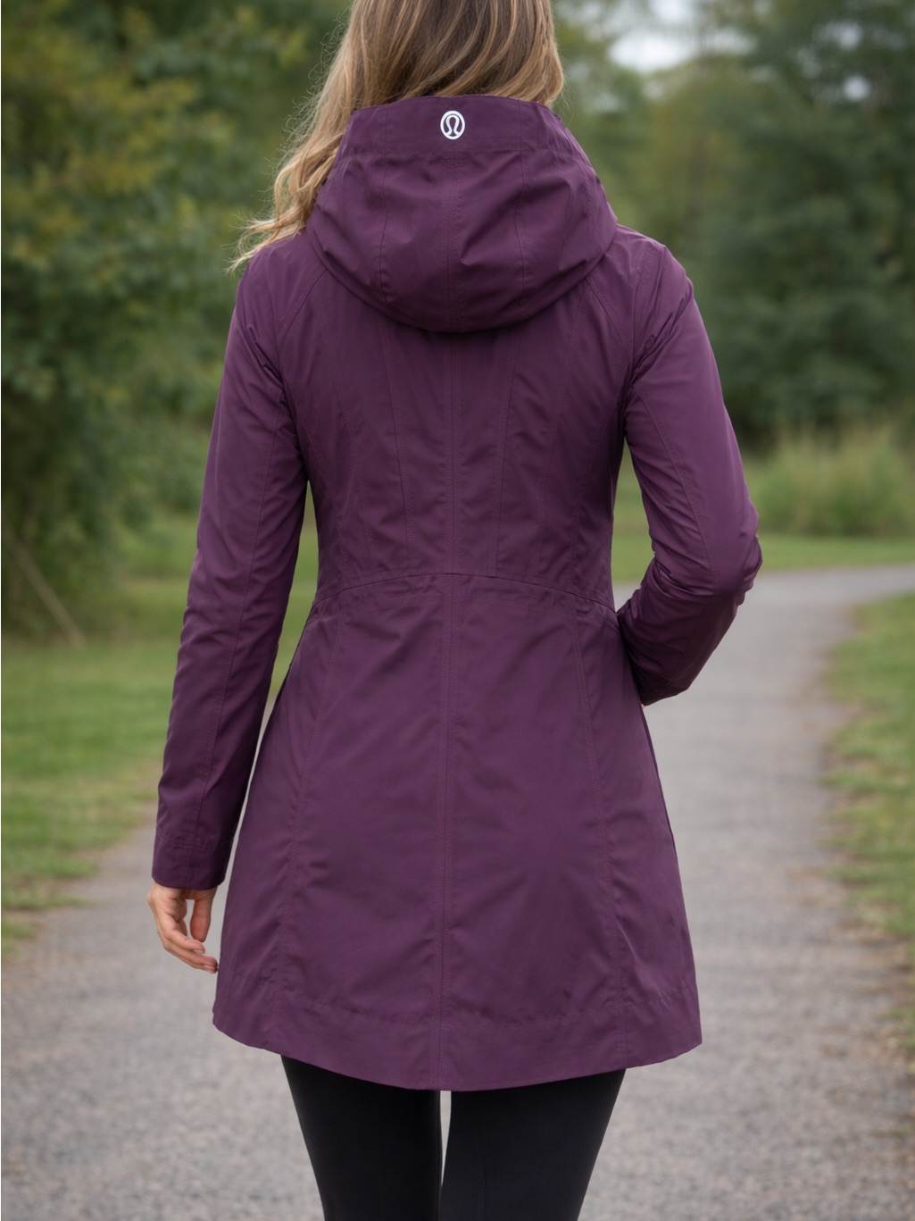 Lululemon Right As Rain Women's Hooded Trench Coat / Jacket Plum